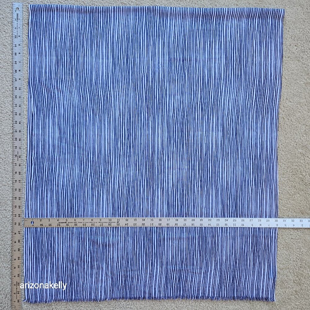 J. McLaughlin Wool Scarf Lightweight Blue Stripe